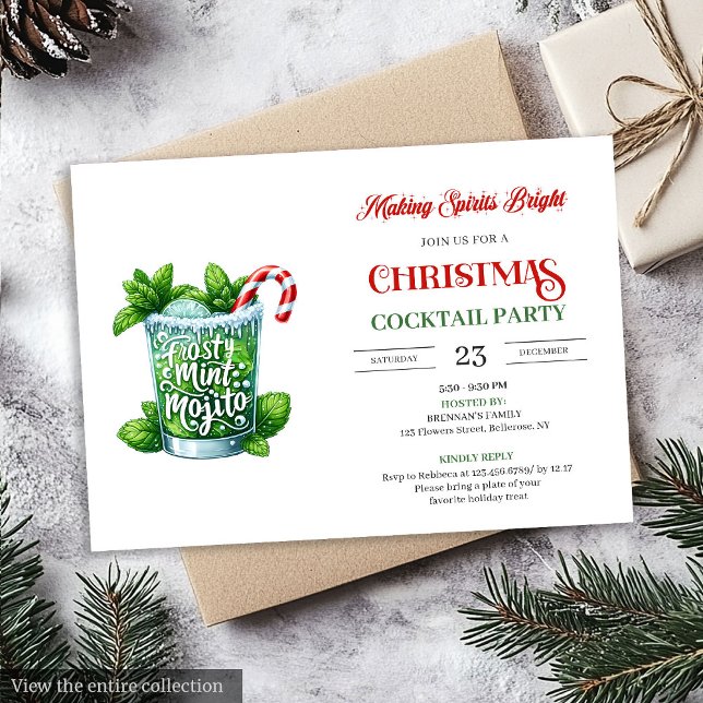 Modern mojito festive cocktails celebration card (Modern mojito festive cocktail celebration card

)