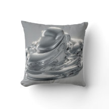 Modern Molten Silver Liquid Chrome Metallic Abstra
