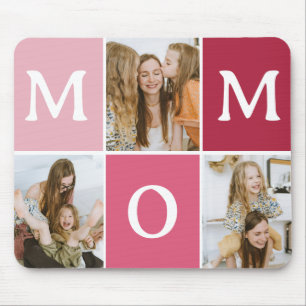 Modern 'MOM' 3 Photo Gift Mouse Mat
