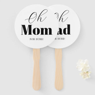 Modern Mom or Dad Baby Shower Game Hand Fan