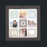 Modern MOM Photo Collage Mother's Day Cute Family Gift Box<br><div class="desc">We love you,  Mum! Modern Mother's day photo collage gift box featuring 4 of your favourite family photos - and a custom message on a modern,  trendy muted earth tone design backdrop. A wonderful keepsake gift!</div>