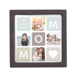 Modern MOM Photo Collage Mother's Day Cute Family Gift Box
