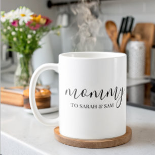 Modern Mommy Kids Names Mother's Day  Coffee Mug