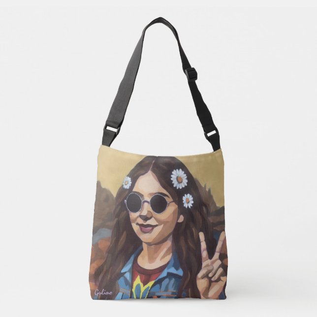 Modern Mona Lisa Painting - da Vinci Inspired Art Crossbody Bag (Front)