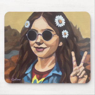 Modern Mona Lisa Painting - da Vinci Inspired Art Mouse Mat