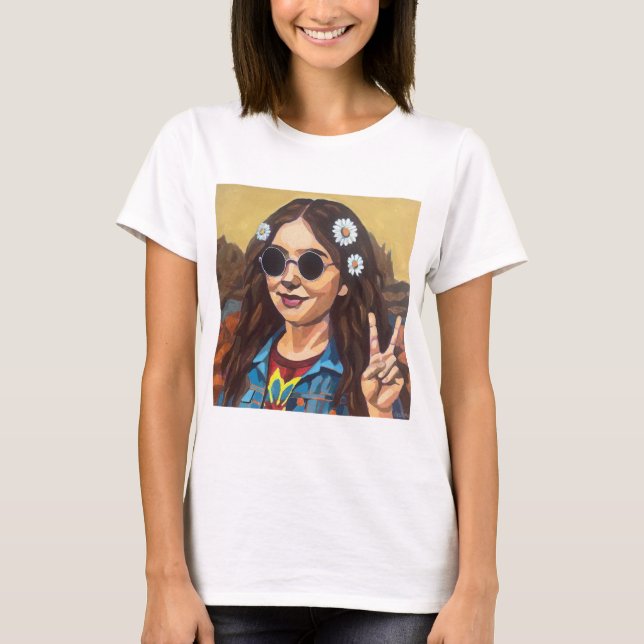 Modern Mona Lisa Painting - da Vinci Inspired Art T-Shirt (Front)