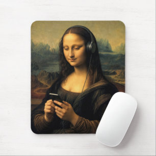 Modern Mona Lisa with Smartphone Mouse Mat