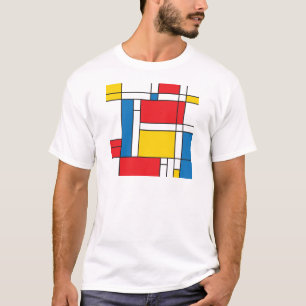 Modern Mondrian Inspired Graphic Pattern T-Shirt