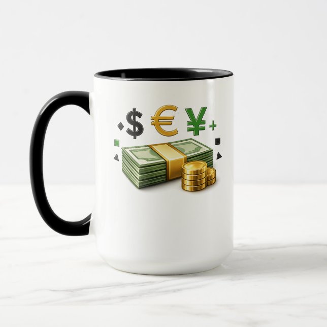 Modern Money Stack Design Mug (Left)