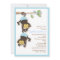 Modern Monkey Twin Boys Baby Shower Invitation