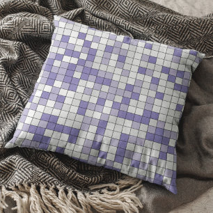 Modern Monochromatic Lavender Geometric Pattern Cushion