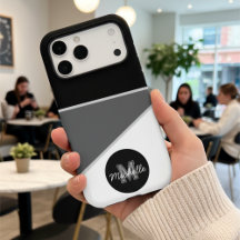 Modern Monochrome Black White Gray Geometric