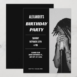 Modern monochrome photo invitation