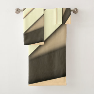 Modern Monochrome Tan Bath Towel Set