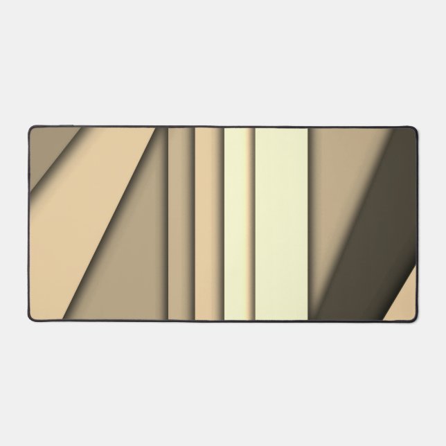 Modern Monochrome Tan Desk Mat (Front)