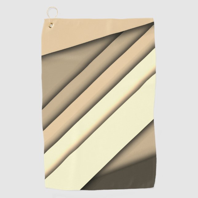 Modern Monochrome Tan Golf Towel (Front)