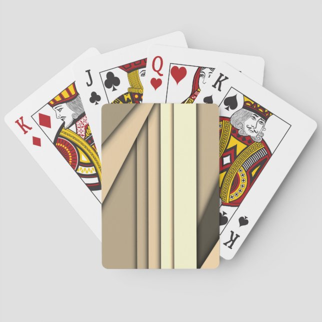 Modern Monochrome Tan Playing Cards (Back)