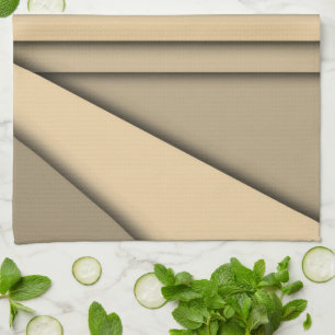 Modern Monochrome Tan Tea Towel