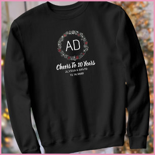 Modern Monogram 10th Wedding Anniversary Husband Sweatshirt