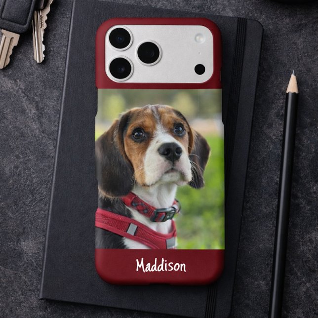 Modern Monogram 1 Photo Burgundy Red (Creator Uploaded)