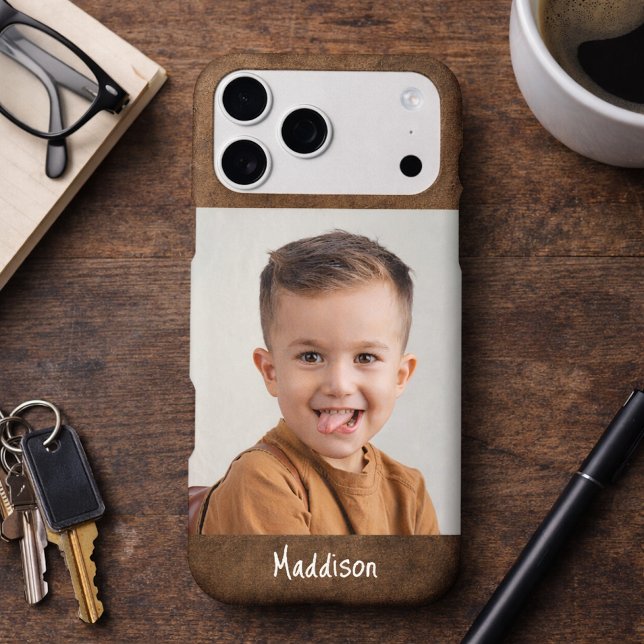 Modern Monogram 1 Photo Distressed Leather Brown (Creator Uploaded)