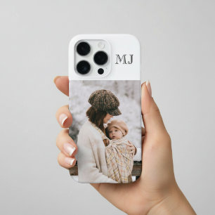 Modern Monogram 1 Photo White iPhone 16 Pro Case