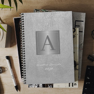 Modern monogram 2027 professional silver elegant planner