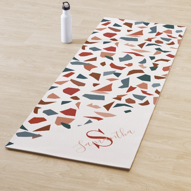 Modern Monogram Abstract Geometric Pattern Yoga Mat (In Situ)