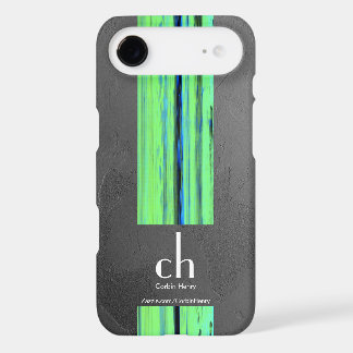Modern Monogram Abstract Texture iPhone Case