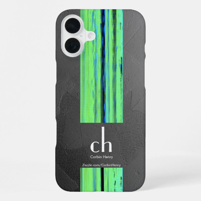 Modern Monogram Abstract Texture iPhone Case (Back)