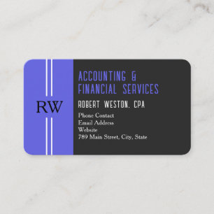 Modern Monogram Accountant Financial Consultant Business Card