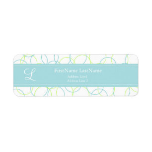 Modern Monogram Address Label ::Purple::