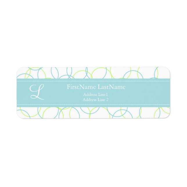 Modern Monogram Address Label ::Purple:: (Front)