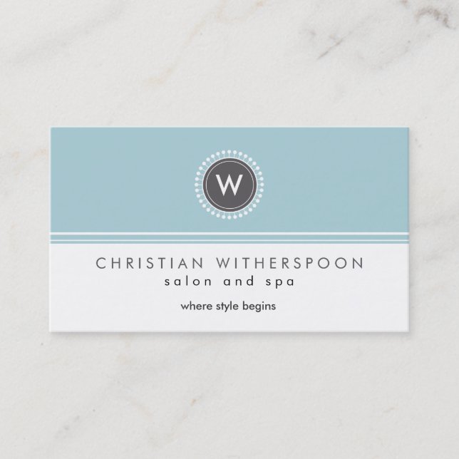 Modern Monogram Aesthetic Business Card (Front)