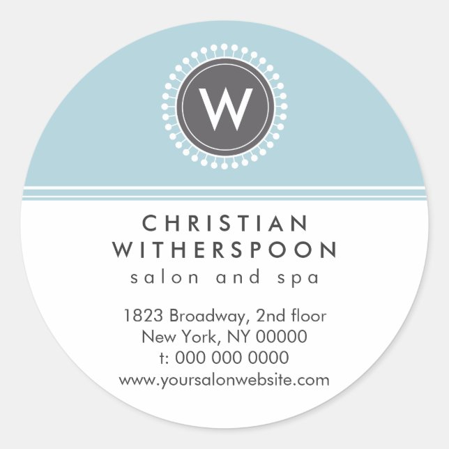 Modern Monogram Aesthetic Promotional Sticker (Front)