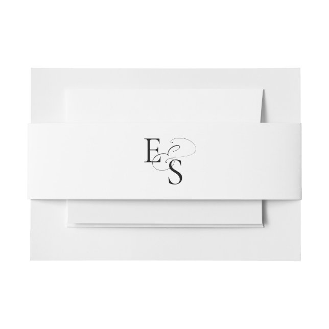 Modern Monogram Ampersand Wedding Invitation Invitation Belly Band (Front Example)