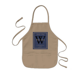 Modern Monogram And Chef's NAME making great food Kids Apron