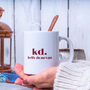 Modern Monogram and Name Minimalistic Design 10 Two-Tone Coffee Mug