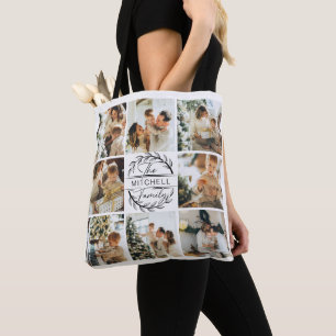 Modern Monogram and Photo Collage Personalised Tot Tote Bag