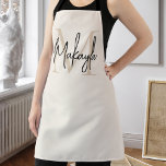 Modern Monogram  Apron<br><div class="desc">This modern apron features a monogram and name in stylish script calligraphy on a neutral beige background. It is easily customizable.</div>