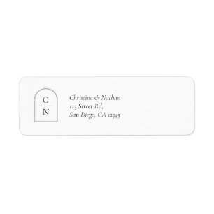 Modern Monogram Arch Return Address