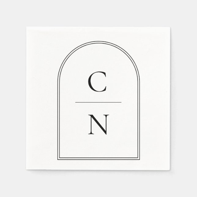 Modern Monogram Arch Wedding  Napkin (Front)