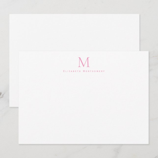 Modern Monogram Ballet Slipper Pink   Card (Front/Back)