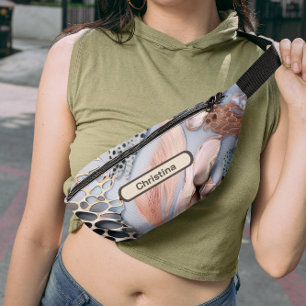 Modern Monogram Beach Vibe Seashells Bum Bags