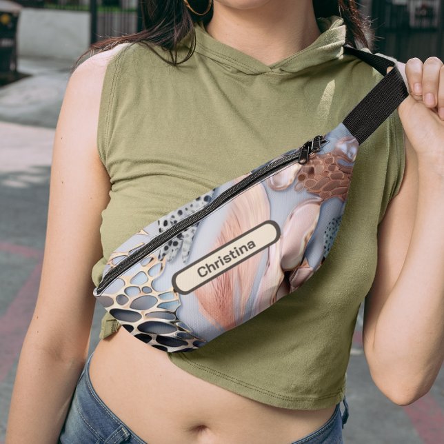 Modern Monogram Beach Vibe Seashells  Bum Bags (Creator Uploaded)