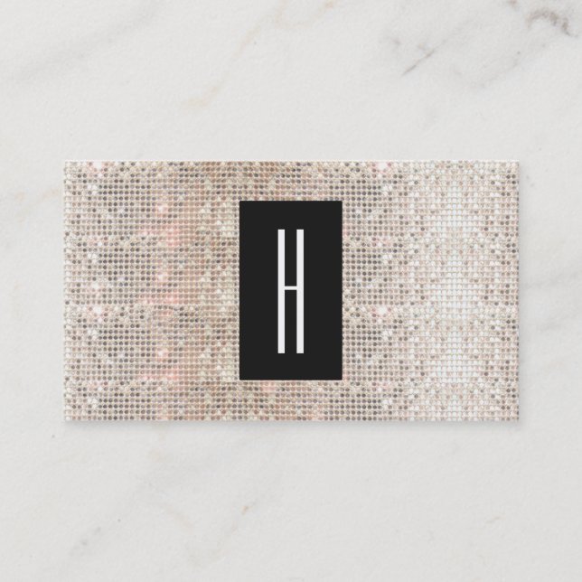 Modern Monogram Beauty Salon Makeup Artist Business Card (Front)