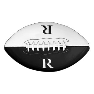 Modern Monogram Black and White American Football