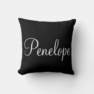 Modern Monogram Black and White Cushion