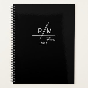 Modern Monogram Black and White Planner