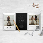 Modern Monogram Black and White Wedding Tri-Fold Programme<br><div class="desc">Modern Monogram Black and White Wedding Invitation</div>